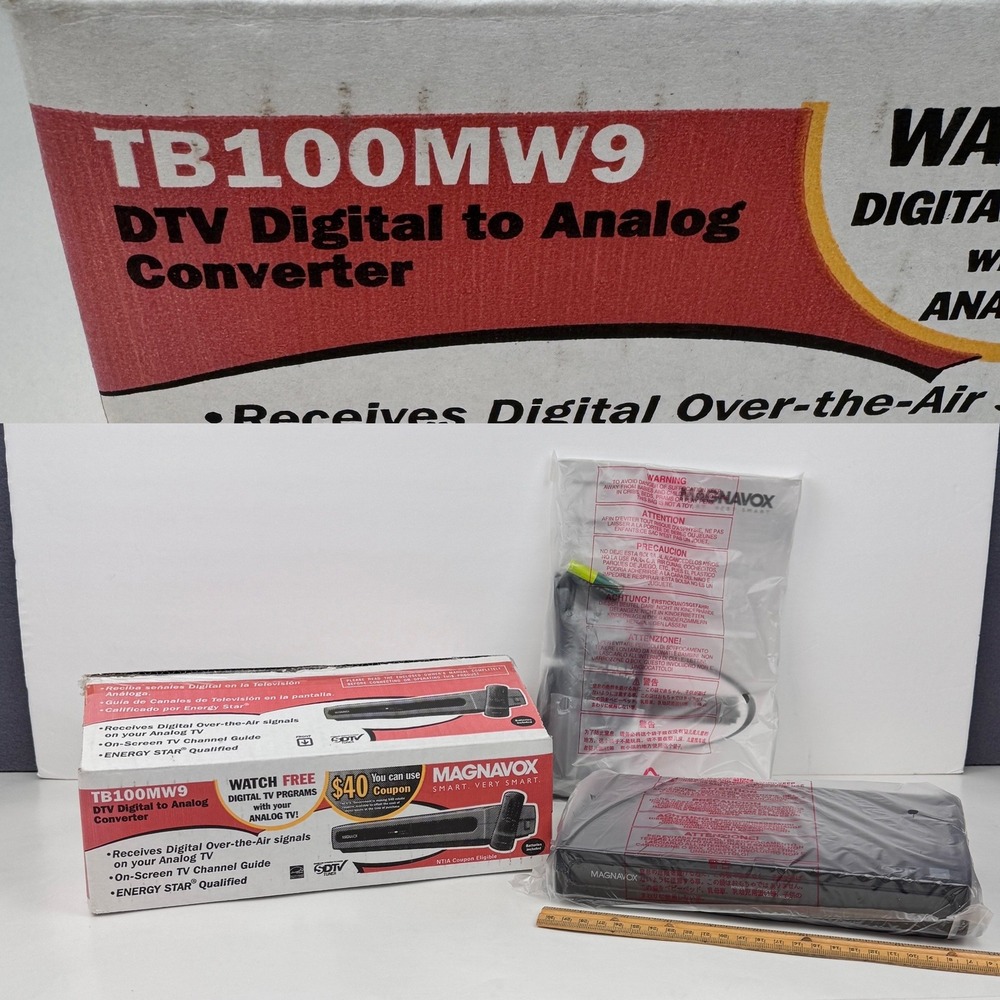 Magnavox TB100MW9 DTV Digital to Analong Converter Remote Open Box Items Sealed
